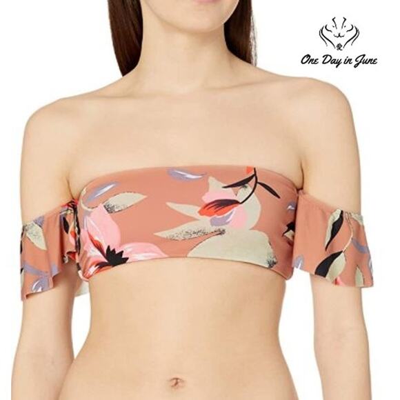 Bikini Lab Ruffle Bandeau Bikini Top Swimsuit Size XXL - Picture 1 of 4